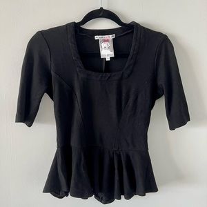 Yoana Baraschi - Black Ponte Peplum Top